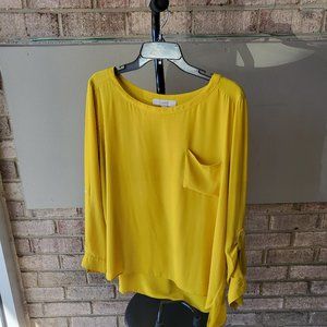 LOFT Casual Bright Yellow Blouse